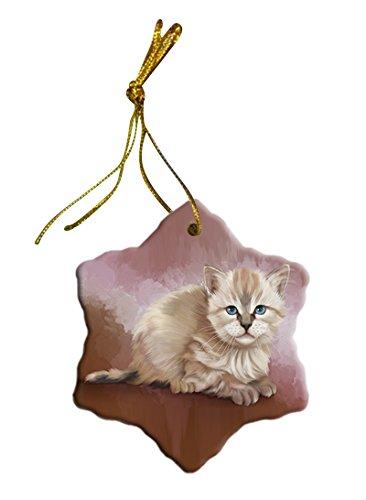 Seal Point Kitten Star Porcelain Ornament Spor48091