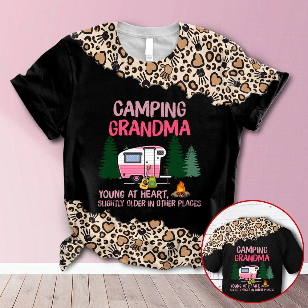 Personalized Camping Grandma Leopard All Over Print Shirts, 3D Hoodie, Sweatshirt, Shirt And Polo For Grandma Hn98 Trhn