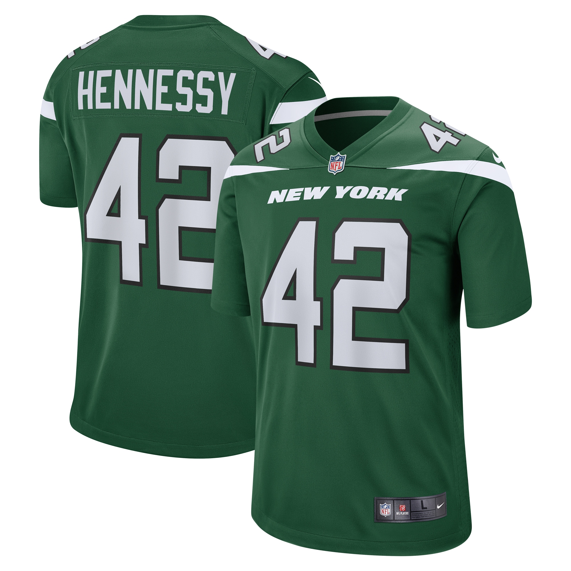 Thomas Hennessy New York Jets Game Jersey – Gotham Green