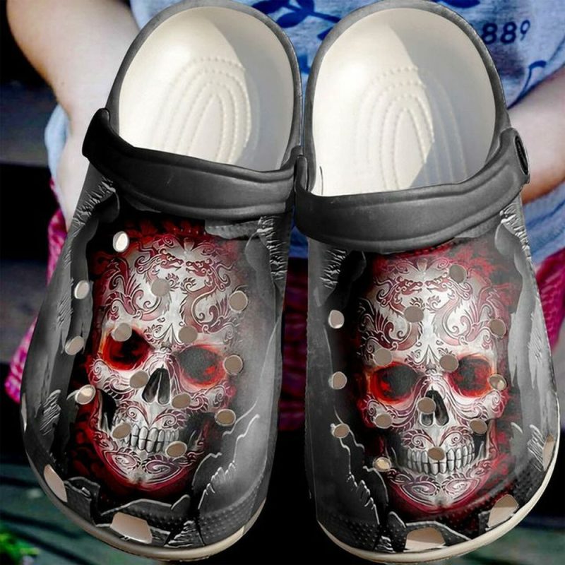 Skull Broken Wall 102 Gift For Lover Rubber clog Shoes Comfy Footwear