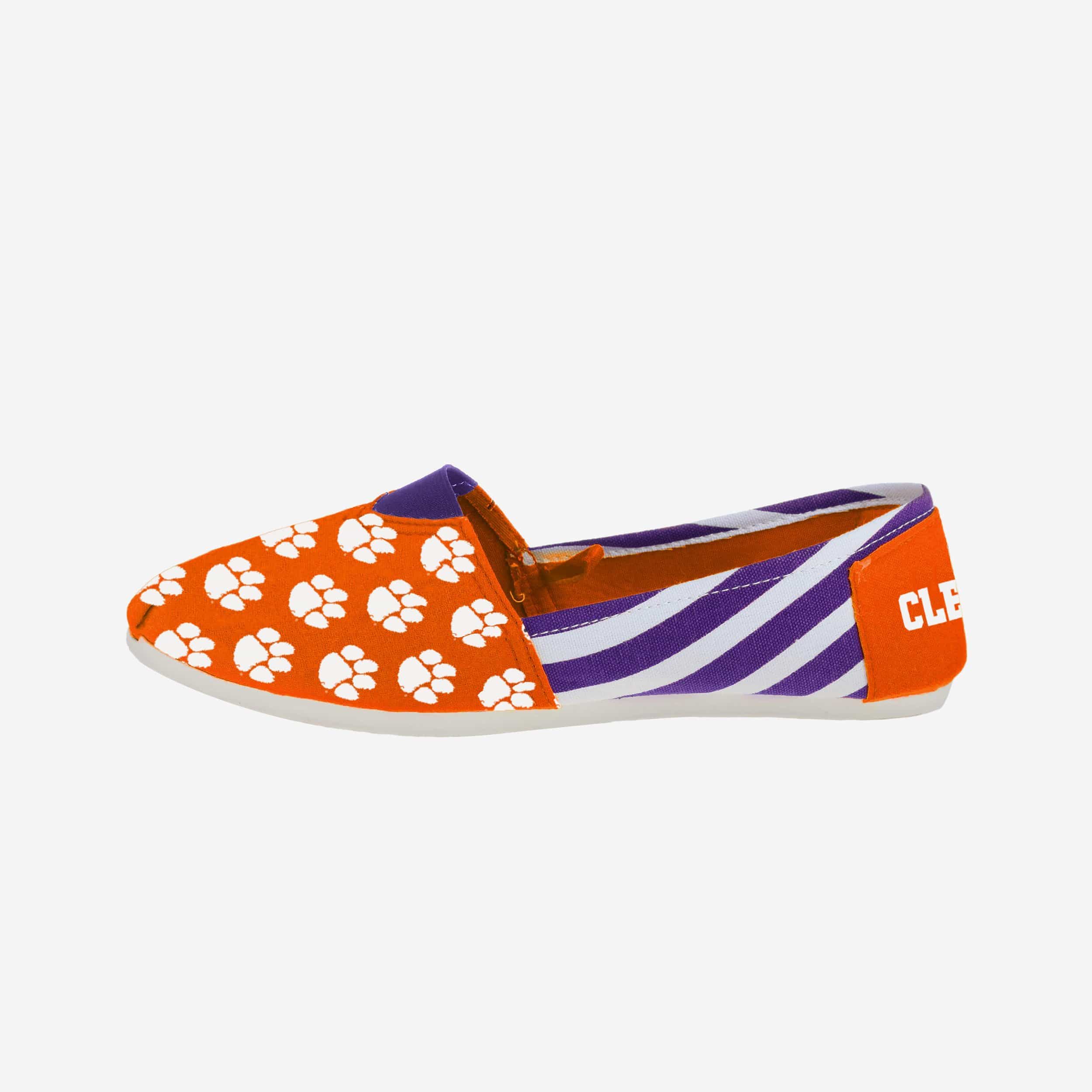 Clemson Tigers Womens Stripe Canvas Shoe