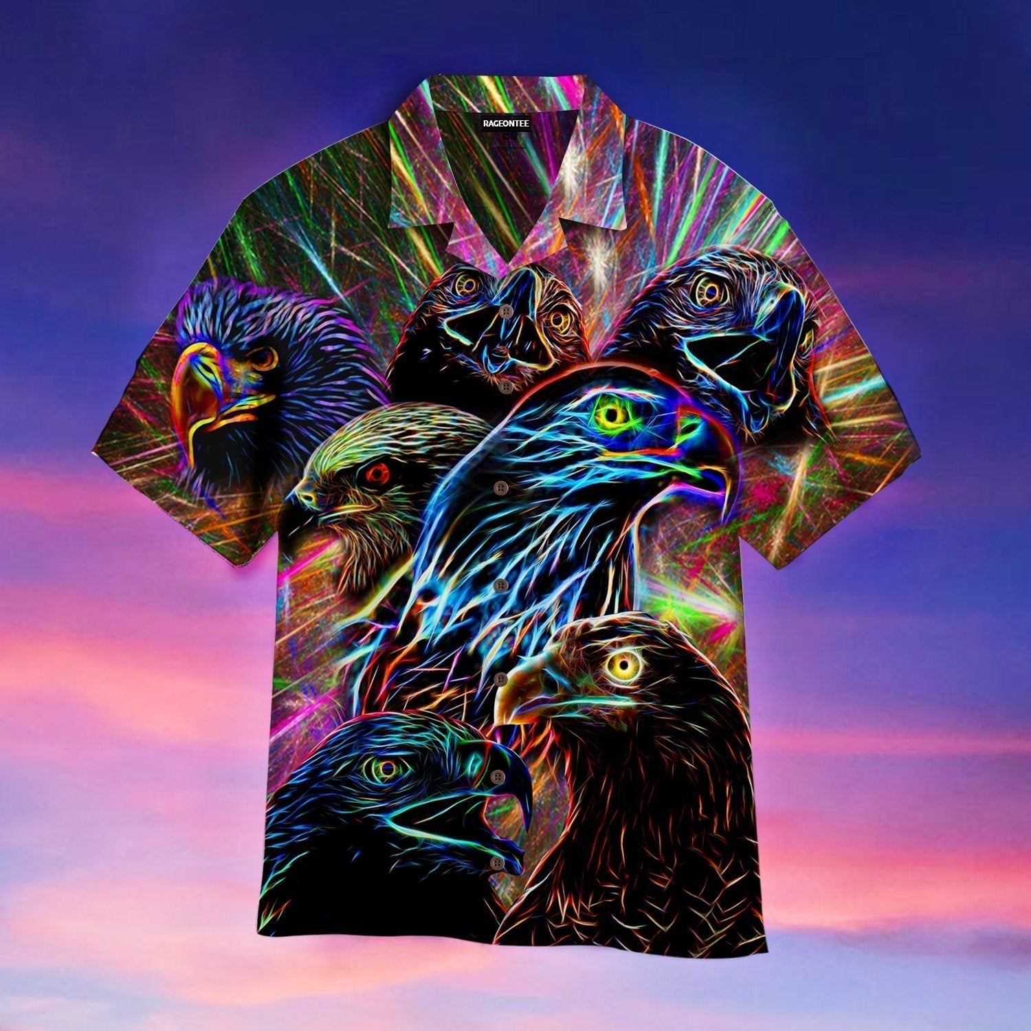 Eagle Neon Hawaii Shirt For Men Women Ha12712