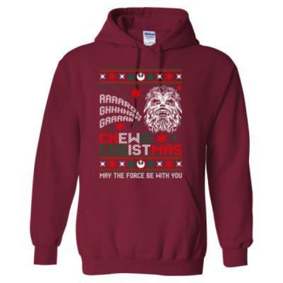 AGR Chewie Ugly Christmas Sweater May The Force Be With You – Heavy Blend™ Hooded Sweatshirt