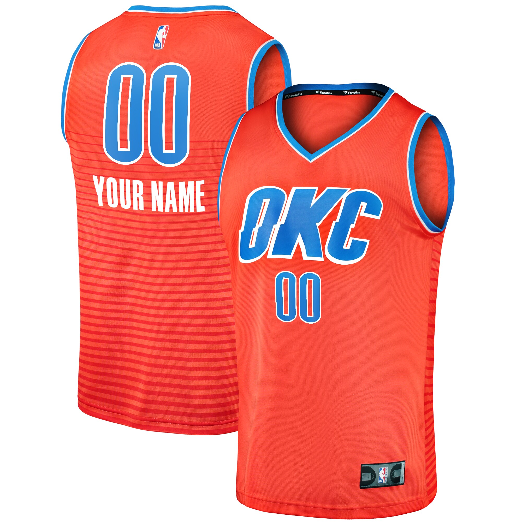 Oklahoma City Thunder 2022/23 Fast Break Custom Jersey – Orange – Statement Edition