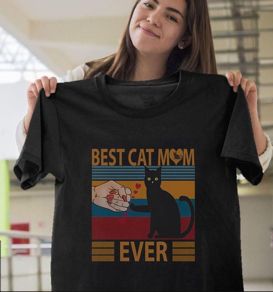 Vintage Best Cat Mom Ever Black Cat Lovers Gift Standard/Premium T-Shirt