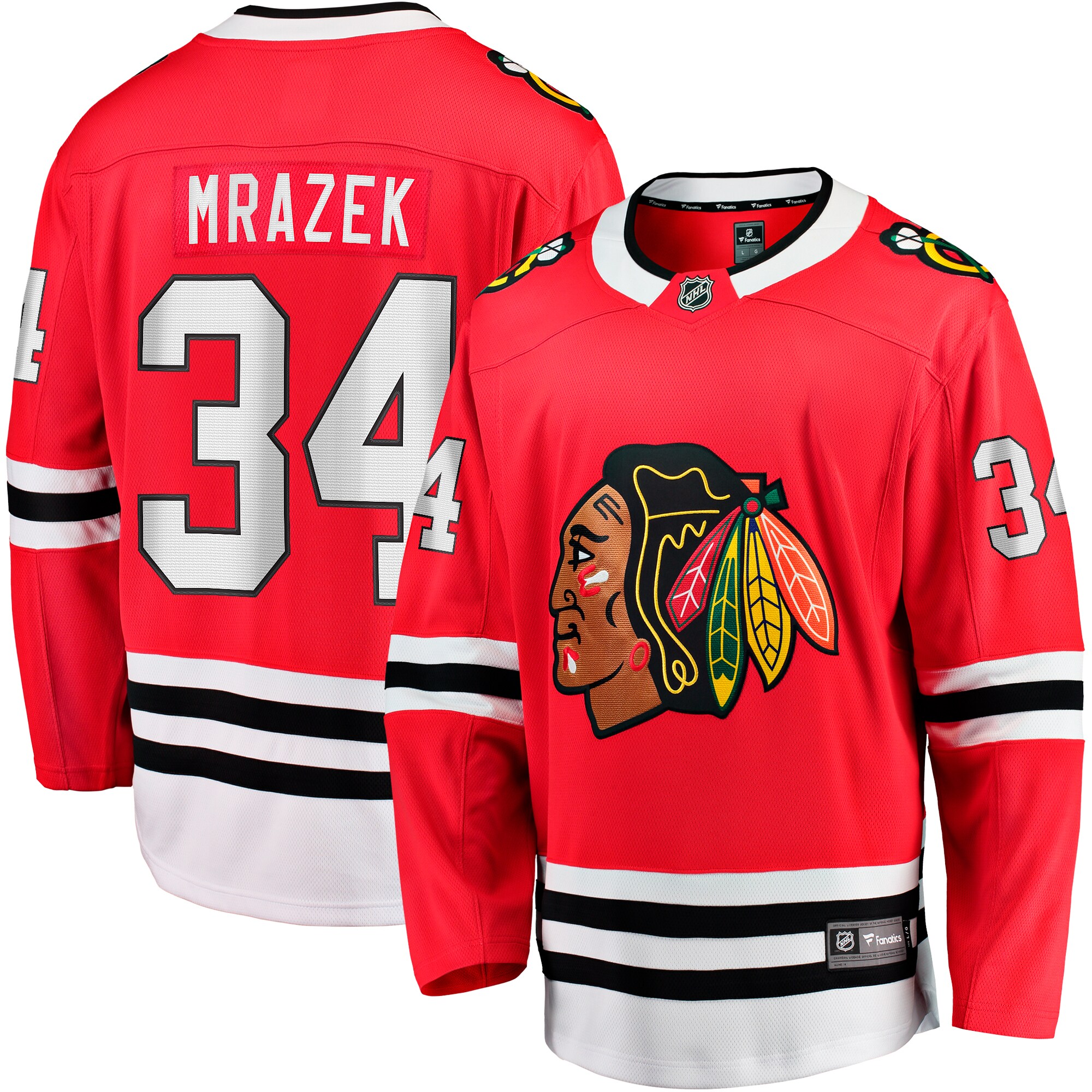 Men's Chicago Blackhawks Petr Mrazek Red Home Breakaway Jersey