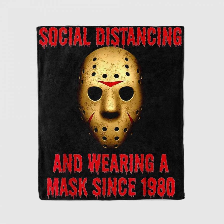 Social Distancing Horror Halloween Jason Blanket Personalized Fleece Blanket Halloween Gifts