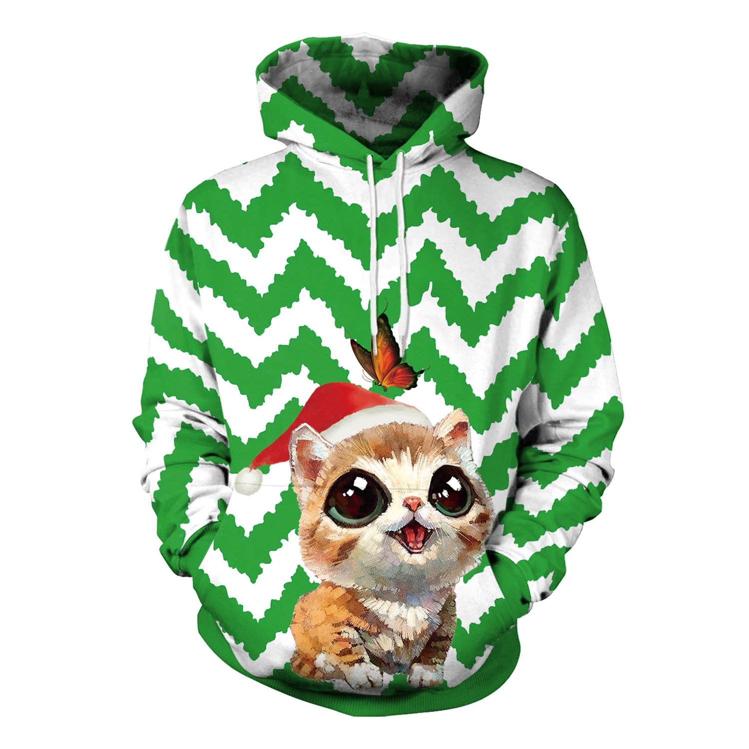 Christmas Hoodies – Christmas Cute Kitten 3D Print Hoodie