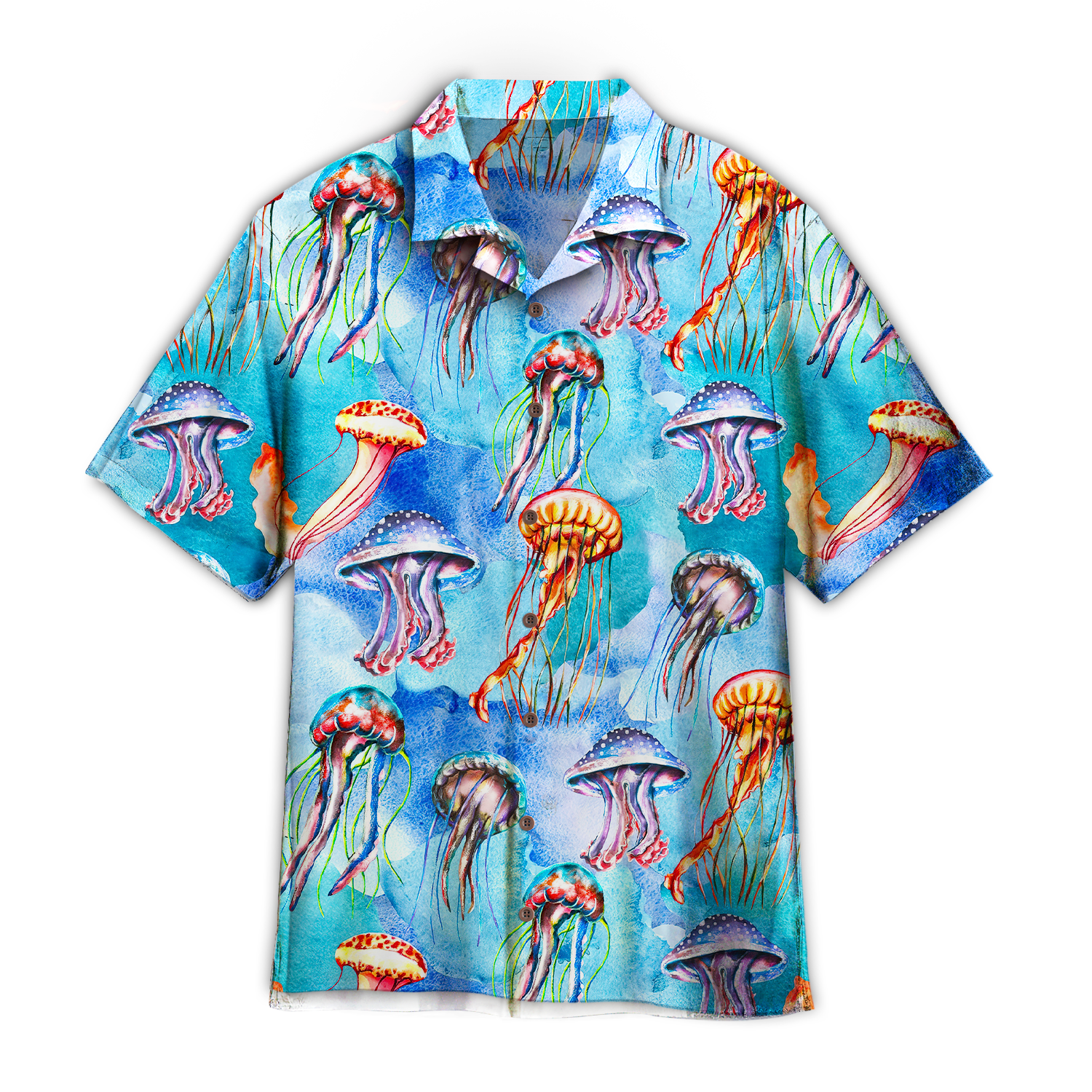 Watercolor Jellyfish Bright Colorful Hawaii Shirt For Men And Women Ha12895