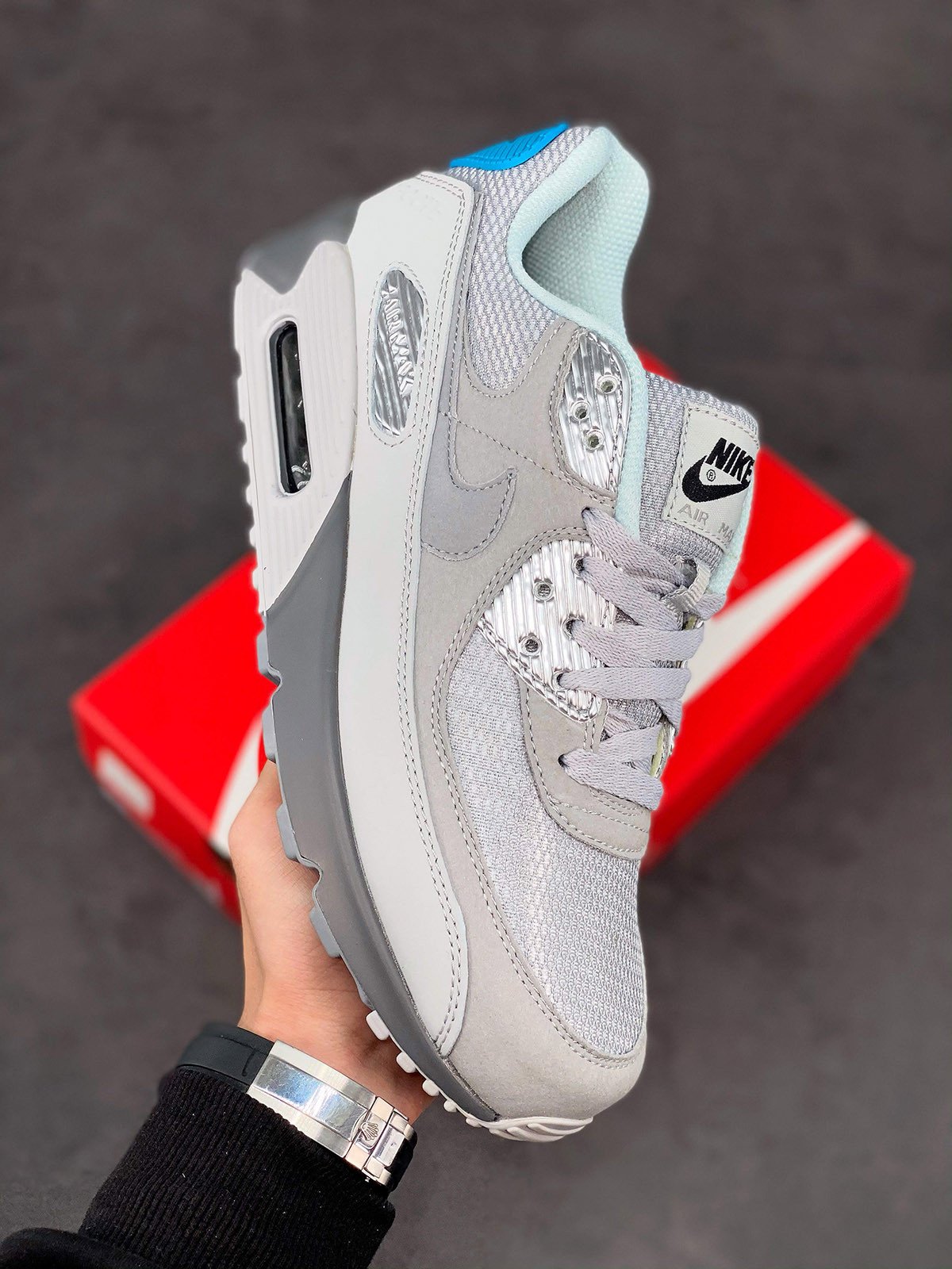 Nike Air Max 90 ‘Moscow’ Smoke GreyInfrared-Laser Blue 5339719