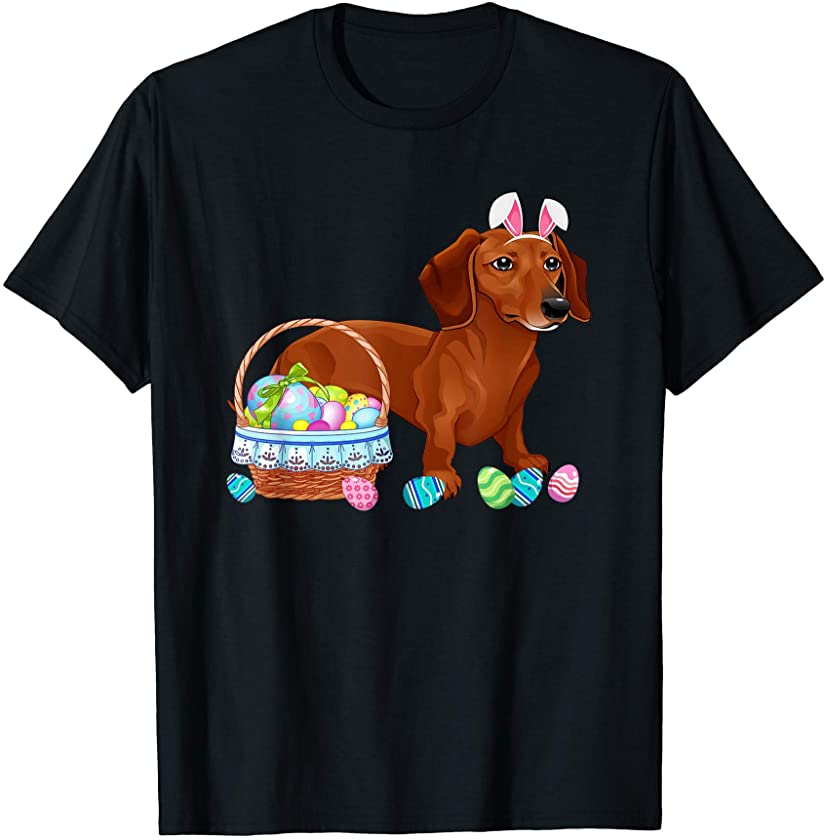 Cute Easter Day Bunny Dachshund Easter Eggs Dog Lovers Gift T-Shirt