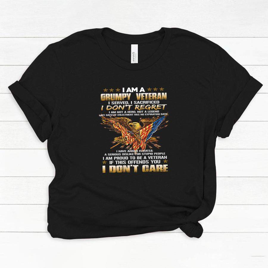 I Am A Grumpy Old Veteran I Served Back Tee