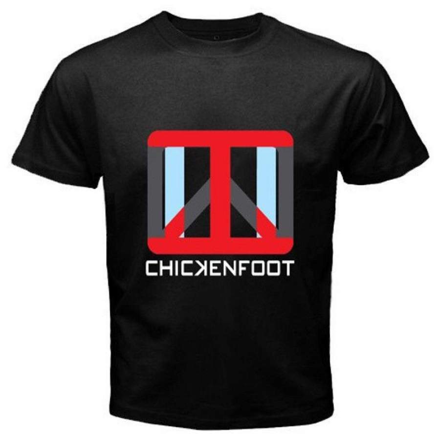 Chickenfoot Logo Men’S Black Rock T-Shirt 100% Cotton Mens Printed T Shirt