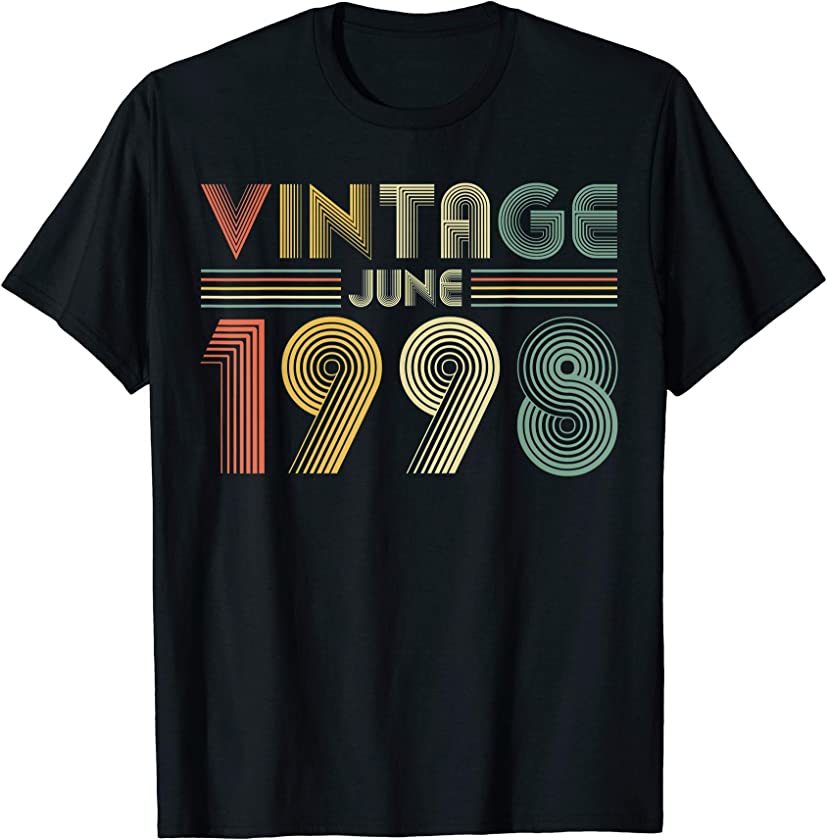 21th Birthday Gift Vintage June 1998 Fifty Years Old T-Shirt