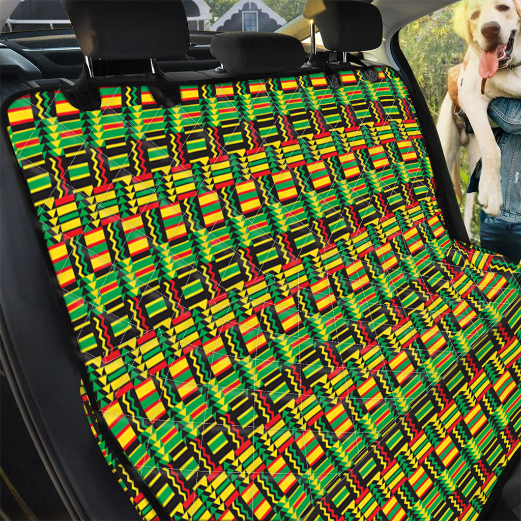 West African Kente Tribal Pattern Print Pet Car Back Seat Cover