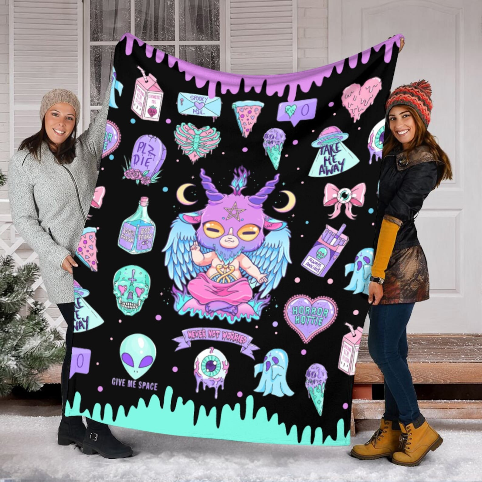 Halloween Horror Hotie Blanket, Halloween Pattern, Give Me Space Pumpkin Halloween, Thanksgiving Blanket, Fall Autumn Halloween, Bday Gift