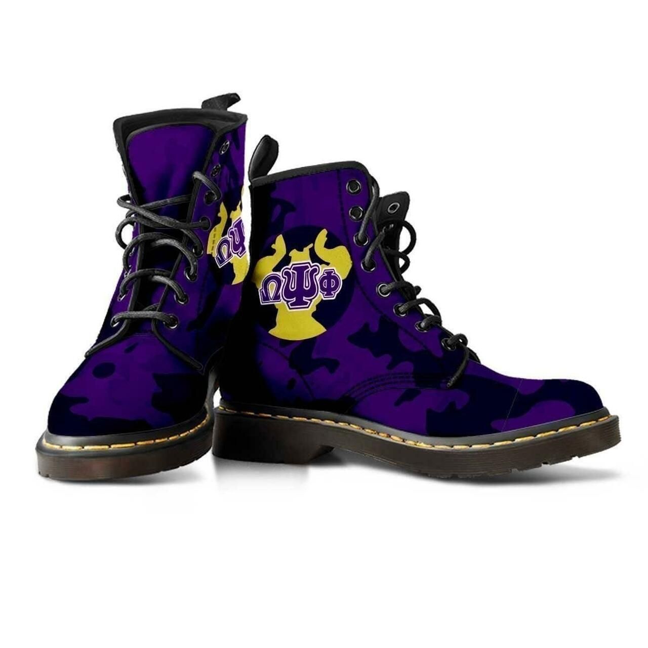 Omega Psi Phi Leather Boots Fashion Women Boots Shoes Shoes3764