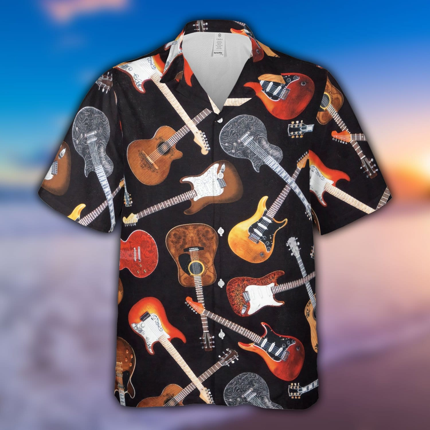 Cool Guitar You Hear The Music But Feel Bass Black Unisex Hawaii Shirts Ha75773