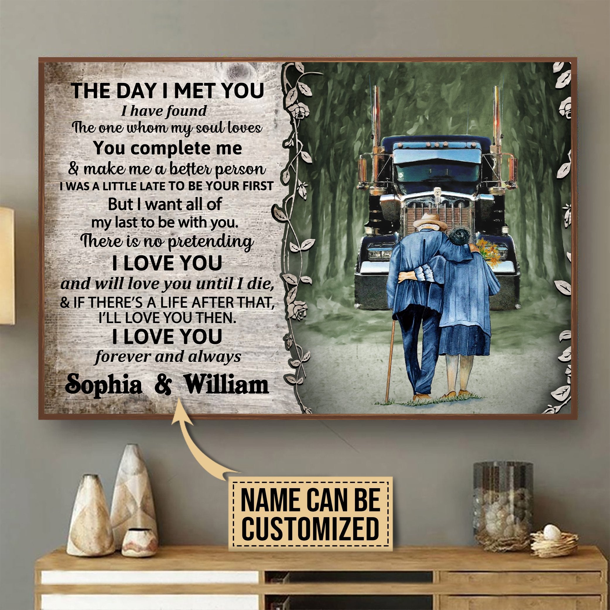 Aeticon Gifts Personalized Truck The Day I Met Canvas Mom Dad Gift Home Decor