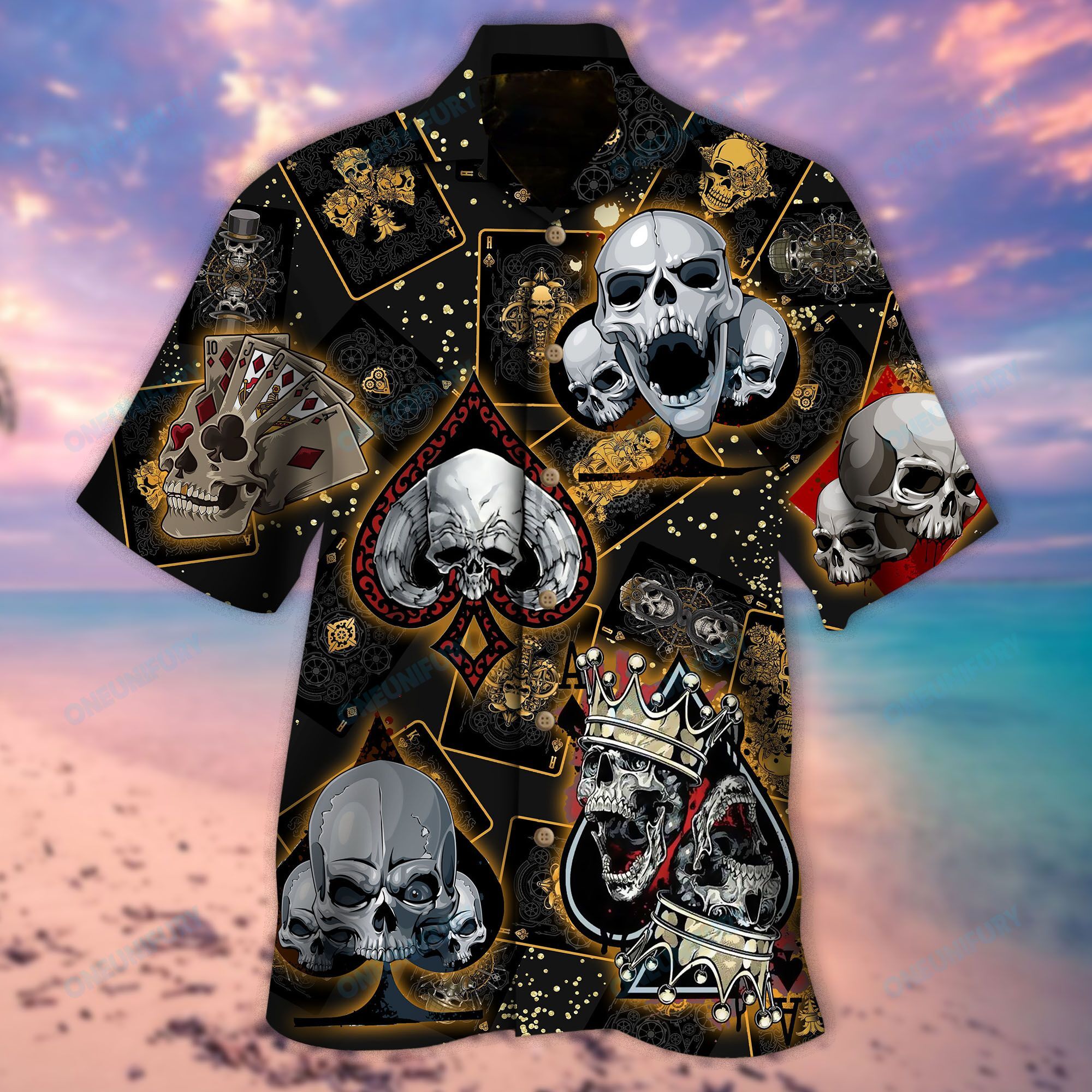 Dangerous Skull Poker Unisex Hawaii Shirt Ha80138