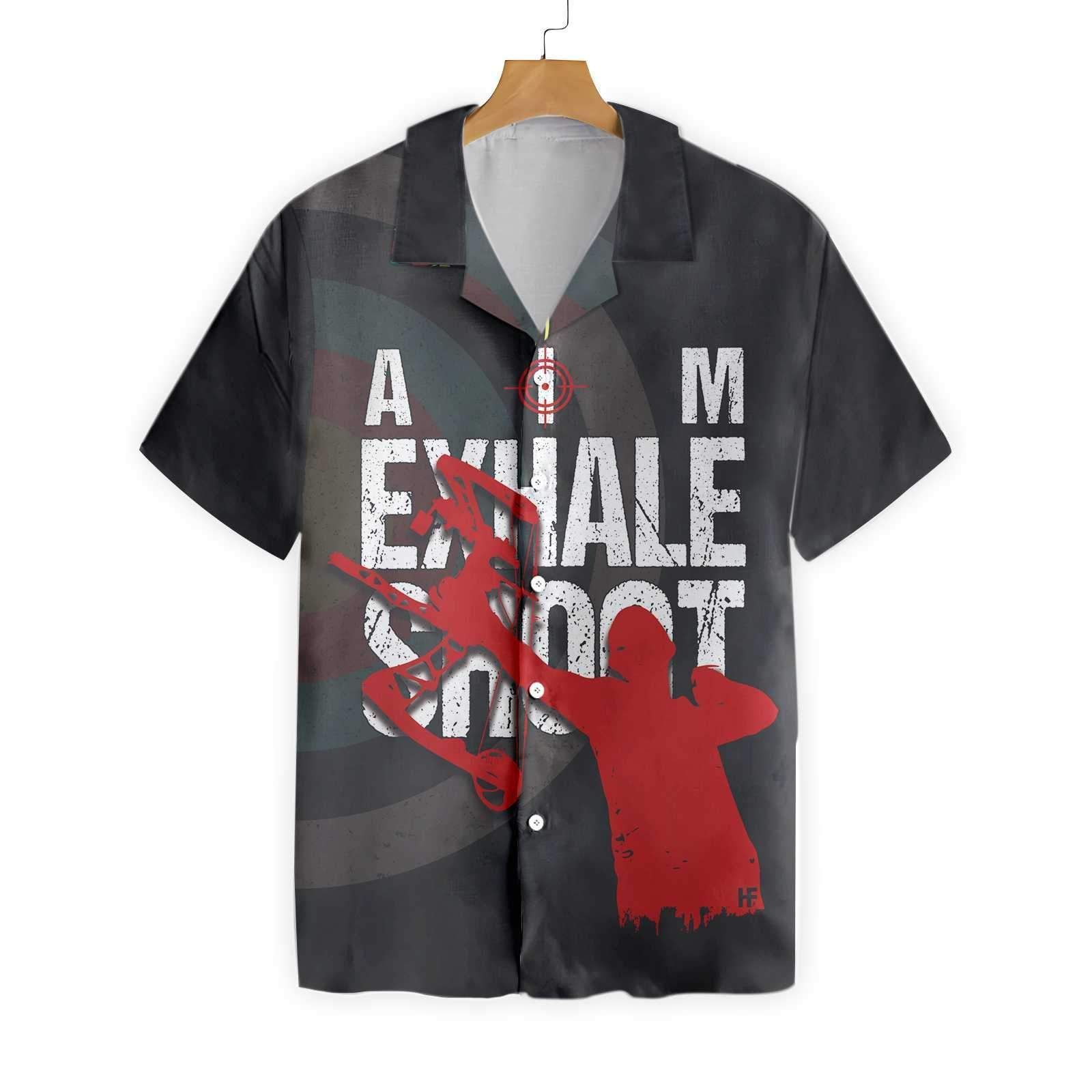 Aim Exhale Shot Cool Archer Archery Ez20 0801 Hawaiian Shirt