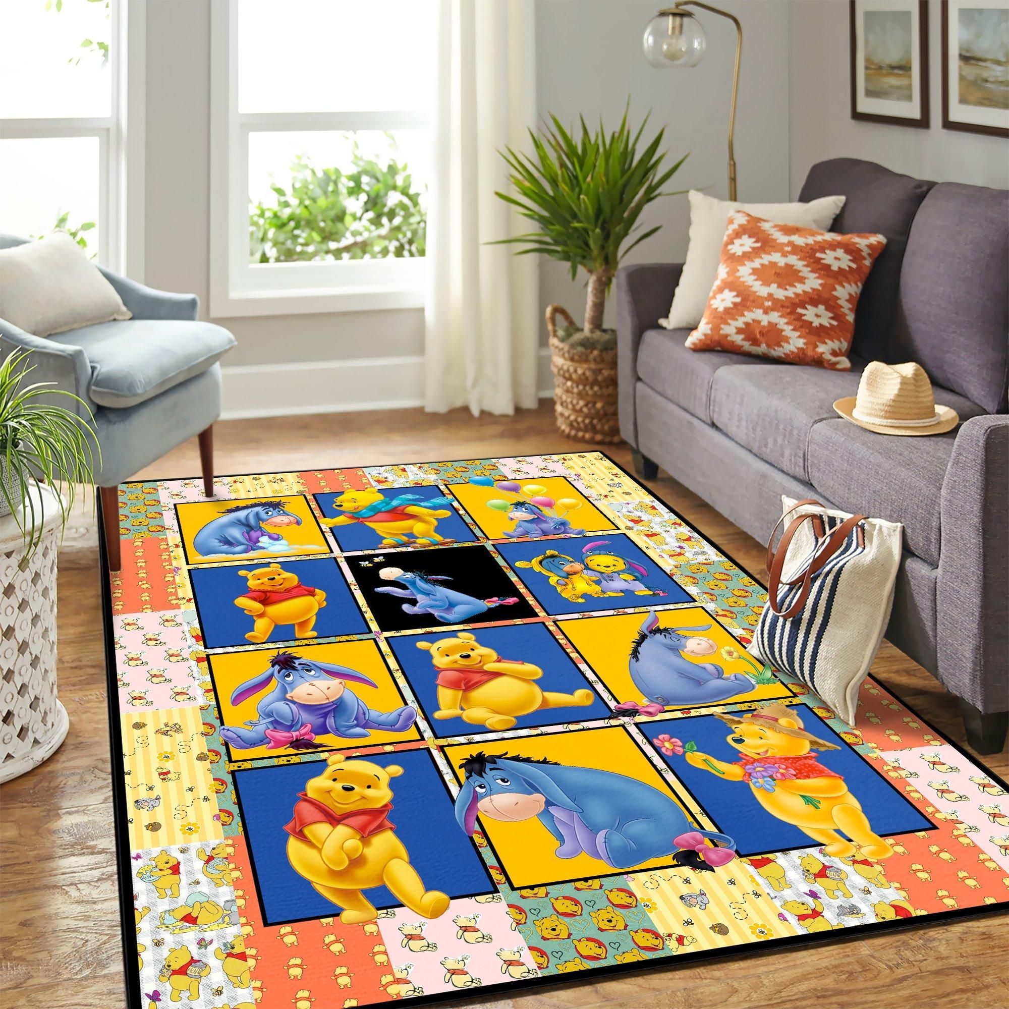 Winnie The Pooh And Eeyore Area Rug Geeky Carpet – Home Decor – Bedroom Living Room Décor