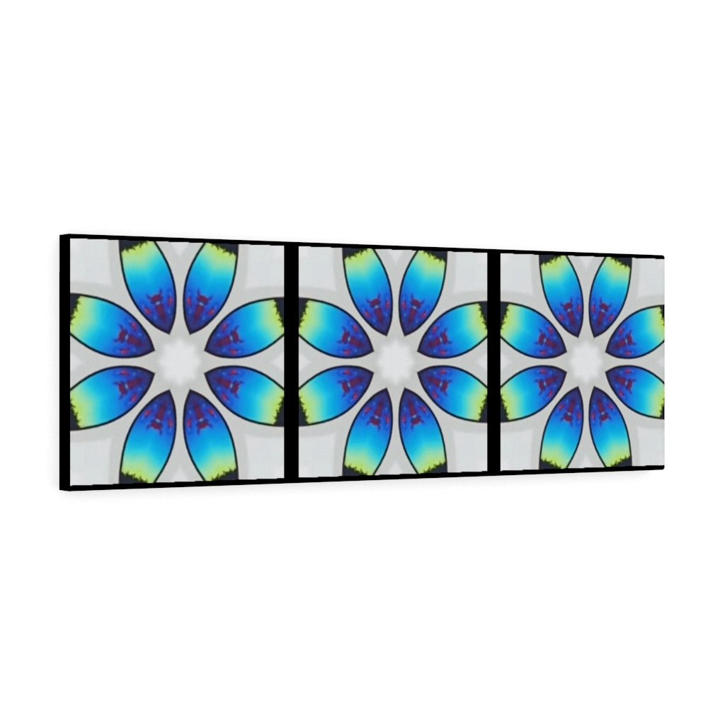 Tribal Blue Flower Pattern Canvas Gallery Wrap Print