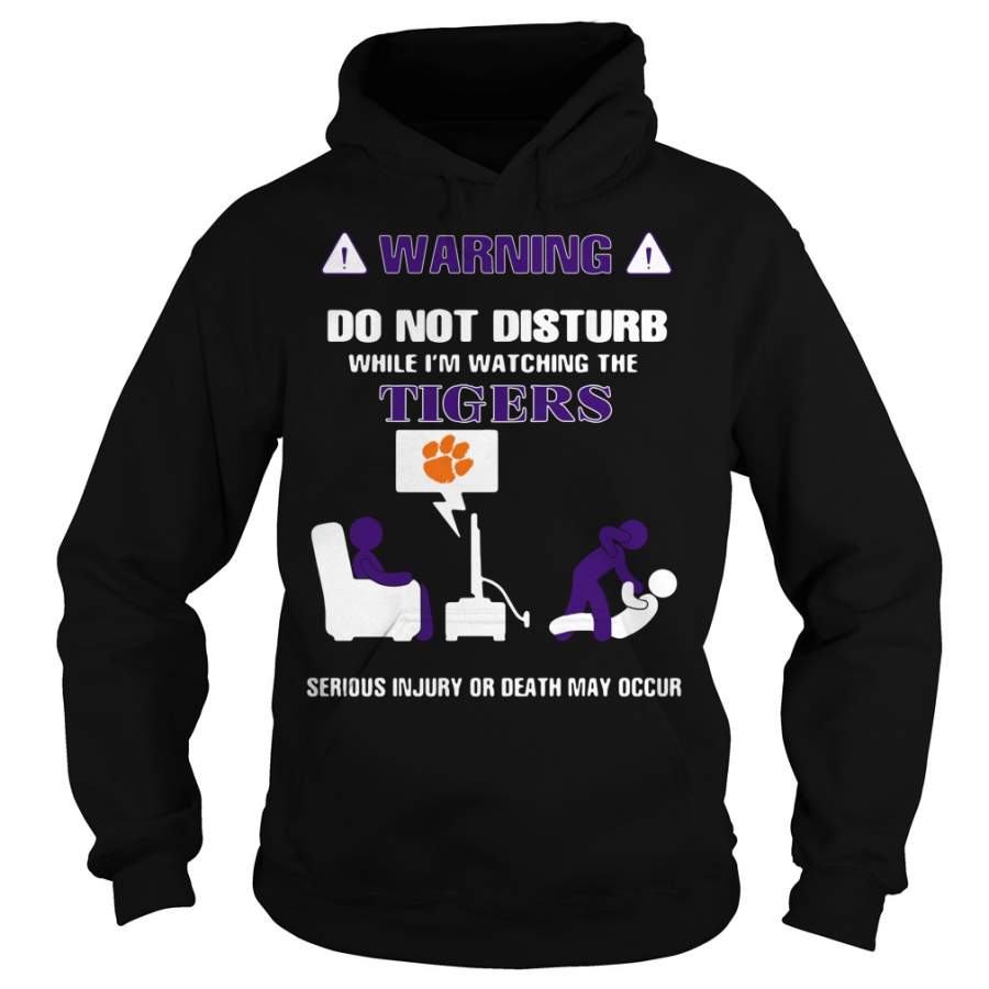 Warning do not disturb while I’m watching the Tigers serious injury or Hoodie