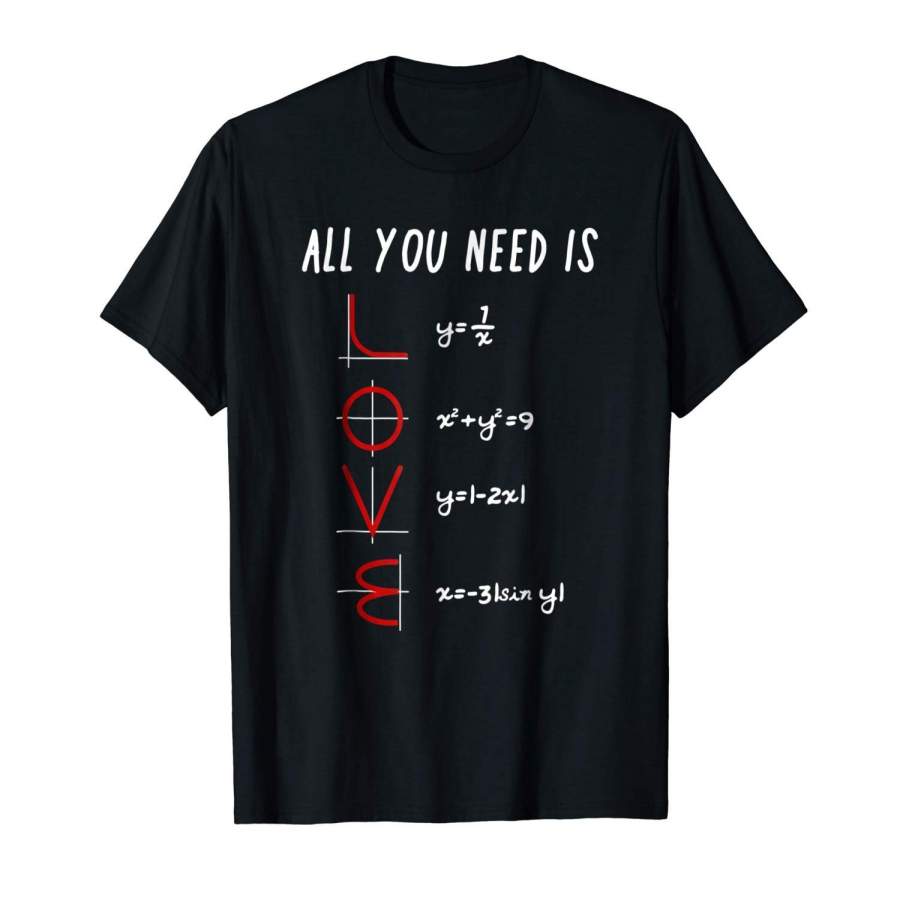 All You Need Is Love Funny Math T-Shirt Mathematics Nerd Tee Fashion T Shirt