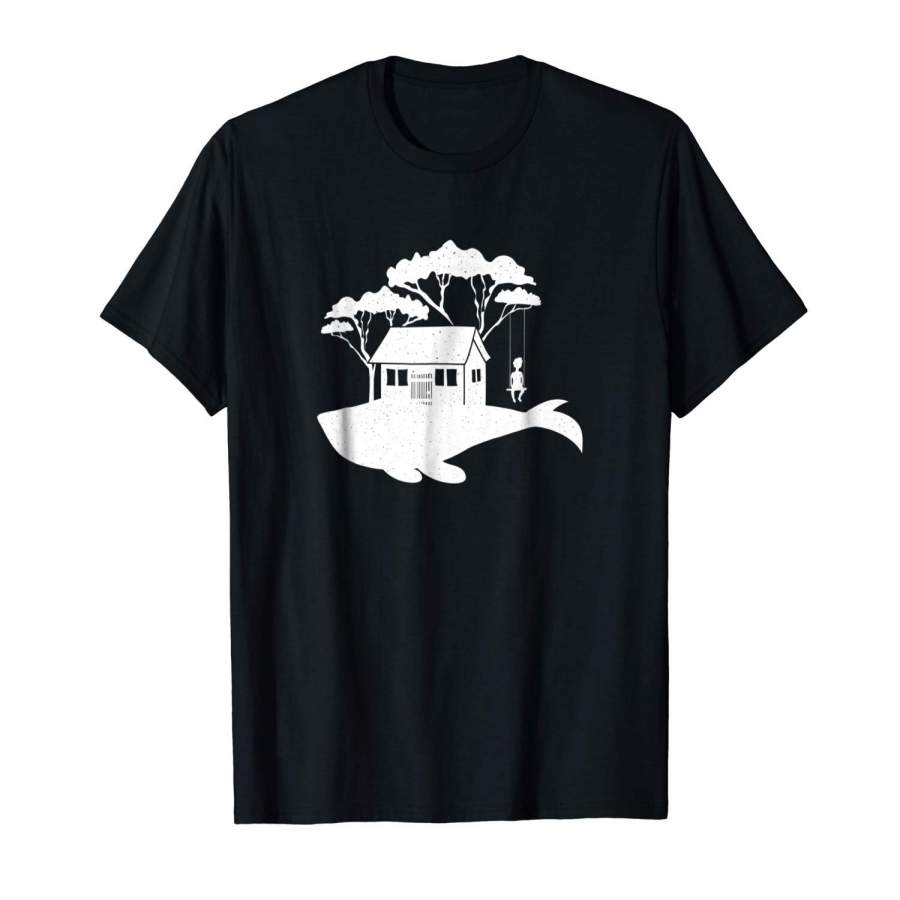 Cute Vintage & Unique Whale Home Art Gift T-shirt Men Cotton T-shirt