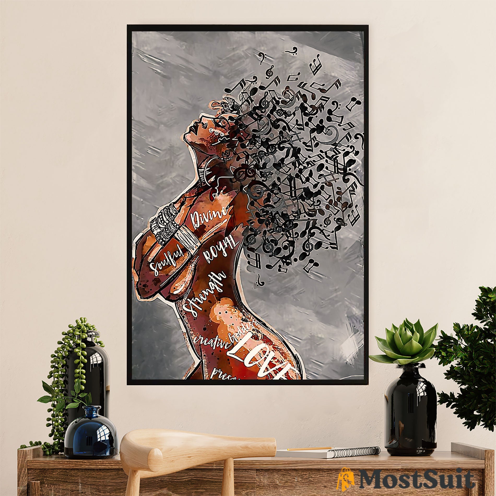 African American Afro Poster | Gift For Black Girl | Juneteenth Day Room Wall Art – Emotional Girl