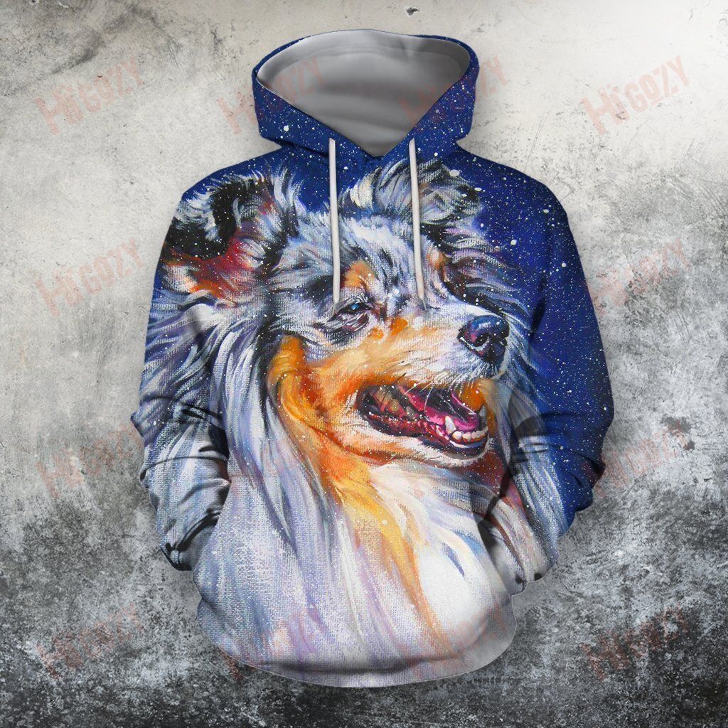 3D All Over Print Shelties Blue Merle Dog Hoodie Apparel Zip Hoodie Graphic Hoodies, 3D Hoodies For Men