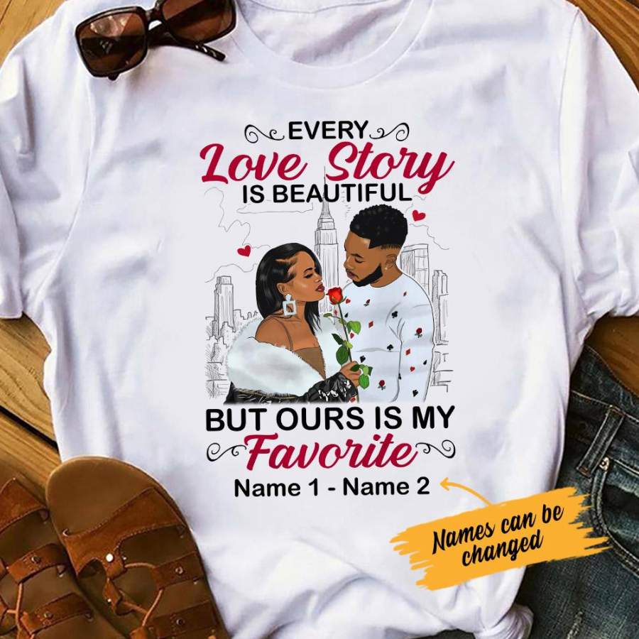 Personalized BWA Couple Love Story T Shirt AG311 30O53