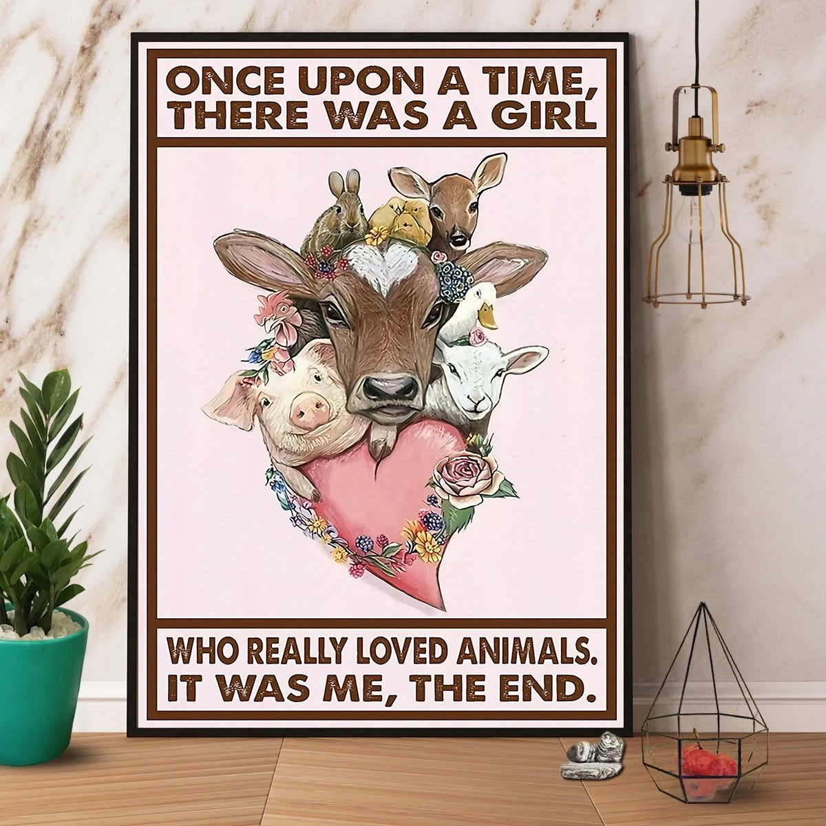 Veterinarian Once Upon A Time There Was A Girl Loved Animals Paper No Frame Canvas Prints Poster Wall Art Decor