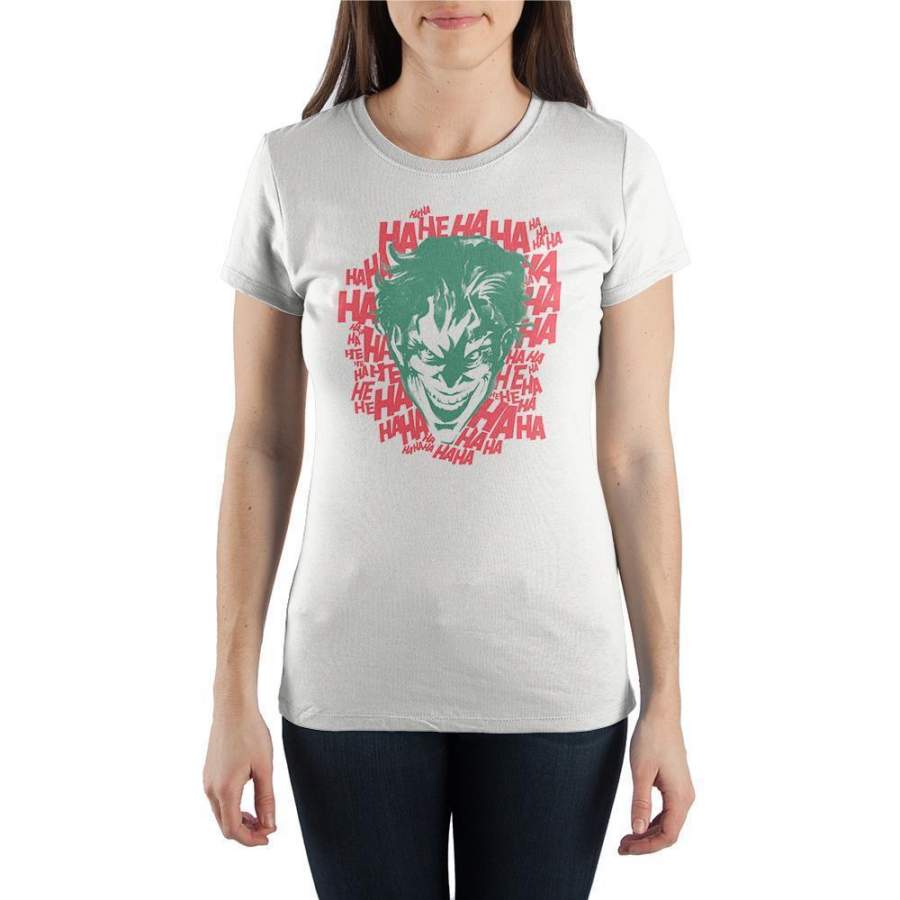 Warner Bros Batman Apparel Dc Comics The Joker Juniors Womens T Shirt White