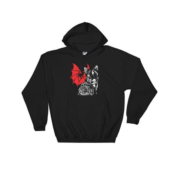 Creepy Cute Rabbat Rabbit Bat Black Hoodie Hooded Sweatshirt