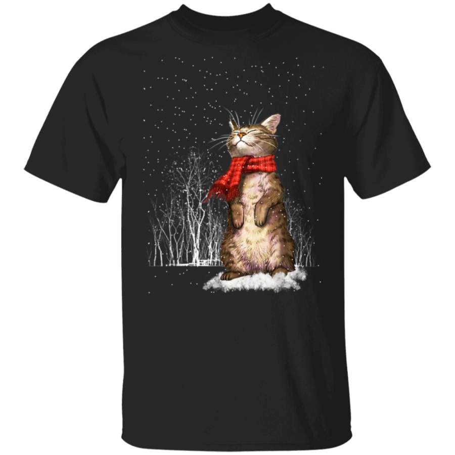 Meowy Xmas Cats Christmas Snow Kitten Funny Gift for Womans Shirt G500 Gildan 5.3 oz. T-Shirt