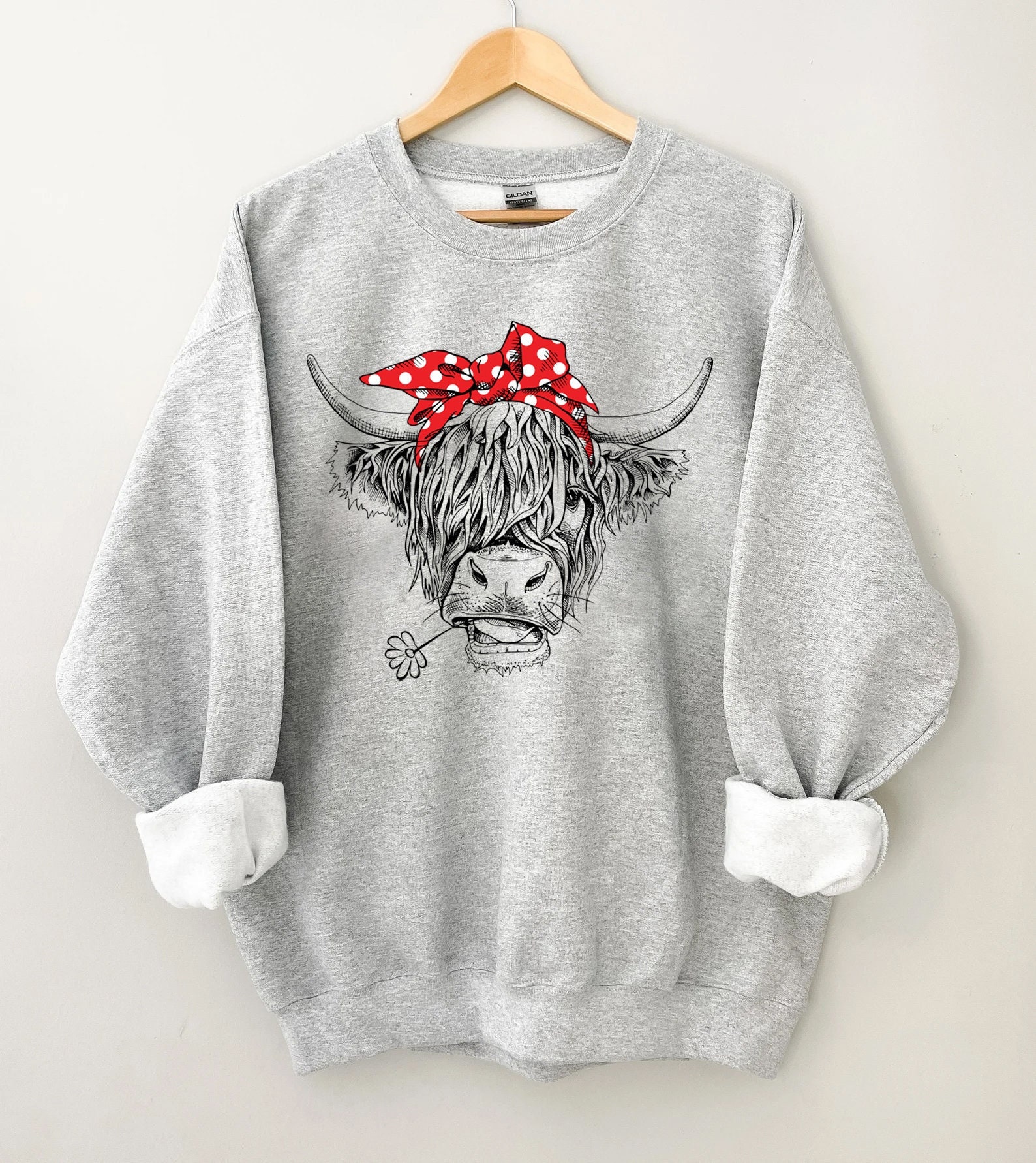 Cute Cow Shirt or Sweatshirt, Heifer Sweatshirt, Highland Cow Shirt, Cow Gifts For Her, Farm T-shirt, Ranch Tee, Farmer, Cowgirl