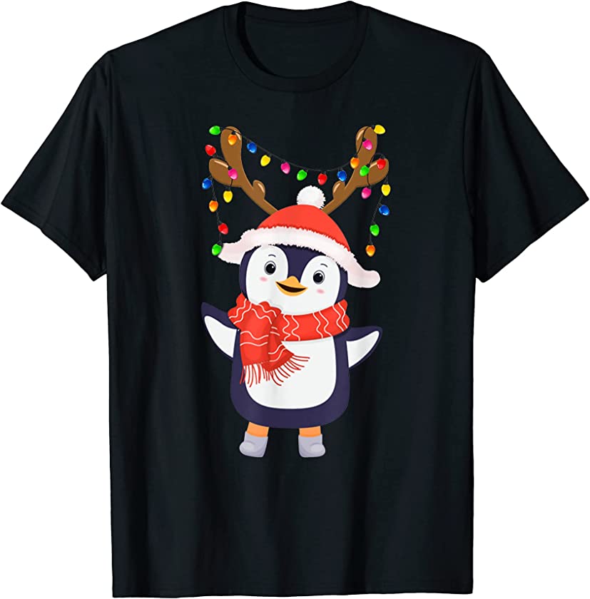 Funny Christmas Penguin Reindeer Santa Matching Family Xmas T-Shirt