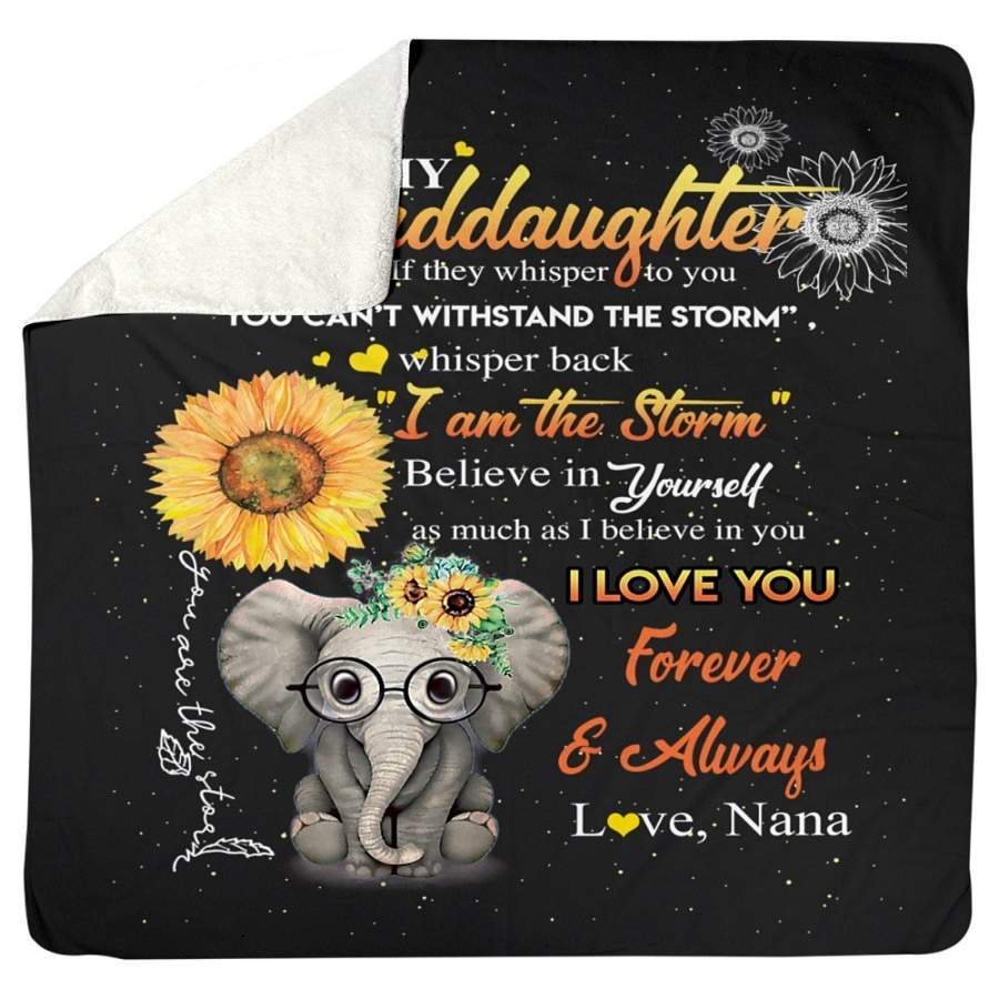 To My Granddaughter I Love You Forever And Always Custom Design Sherpa Blanket