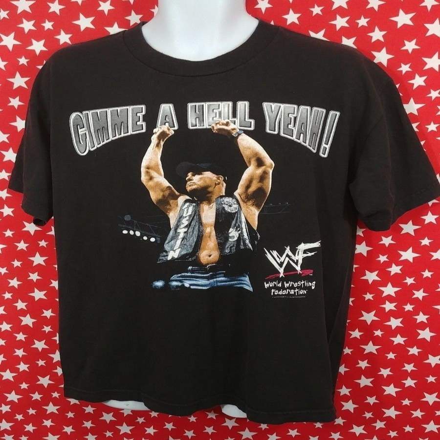 Vtg Vtg 90s Wwf Stone Cold Steve Austin Gimme A Hell Yeah Men’s T-Shirt