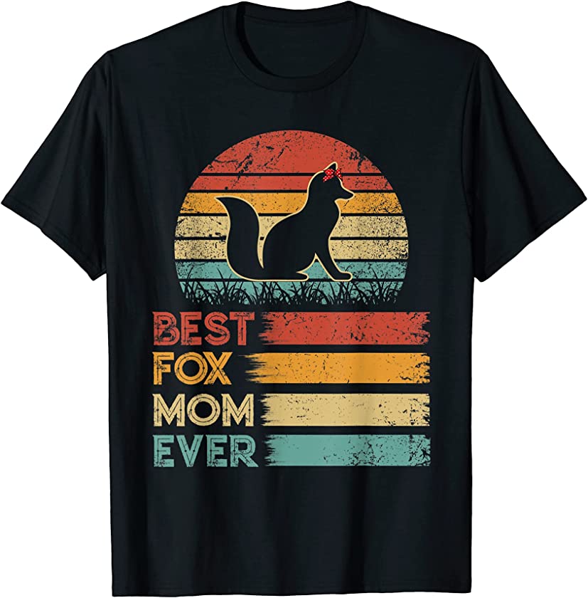 Retro Vintage Best Fox Mom Ever Shirts Animals Lover T-Shirt