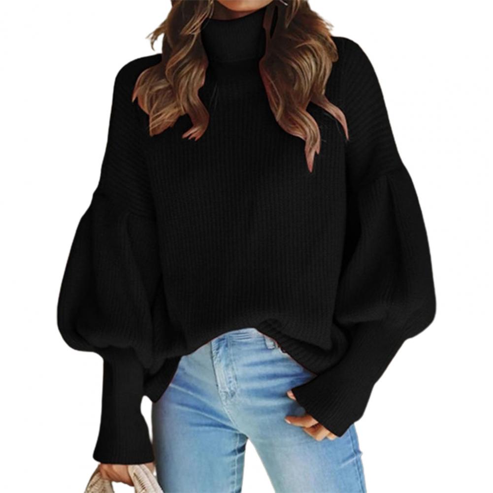 Women’s Sweater Turtleneck Keep Warm Acrylic Fiber Soft Touching Pullover Top Chic Solid Color Loose Knitted Jumper свитер alx