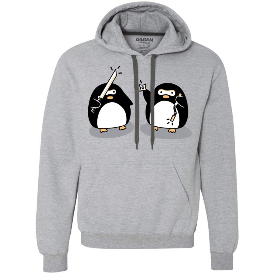 Cute Ninja Penguins Premium Fleece Hoodie