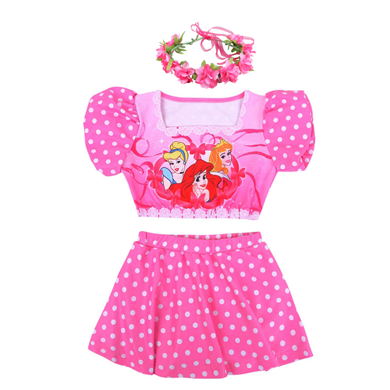 2022 Girls Swimming Outfit Kids Bathing Suit Pool Swimwear Two Pieces Swimsuits Summer Princess Ariel Aurora Cinderella Swimsuit alx