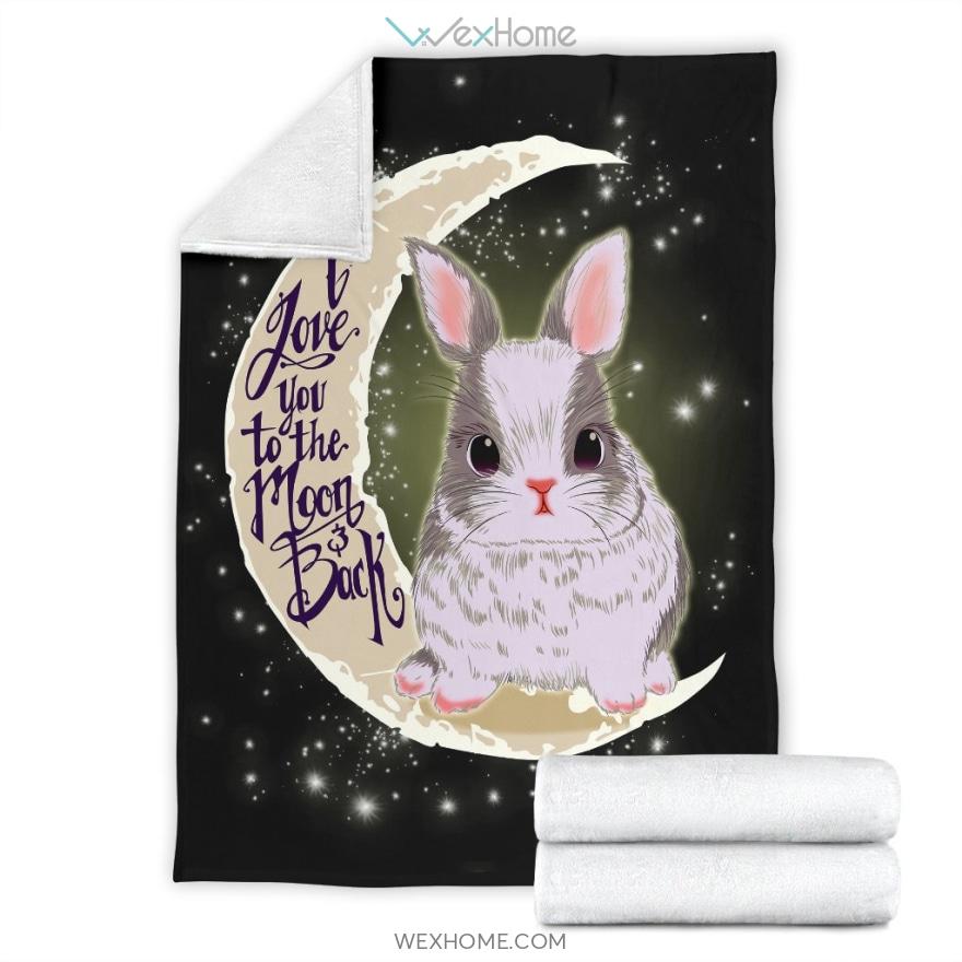 Love You To The Moon And Back Rabbit Bunny Premium Blanket