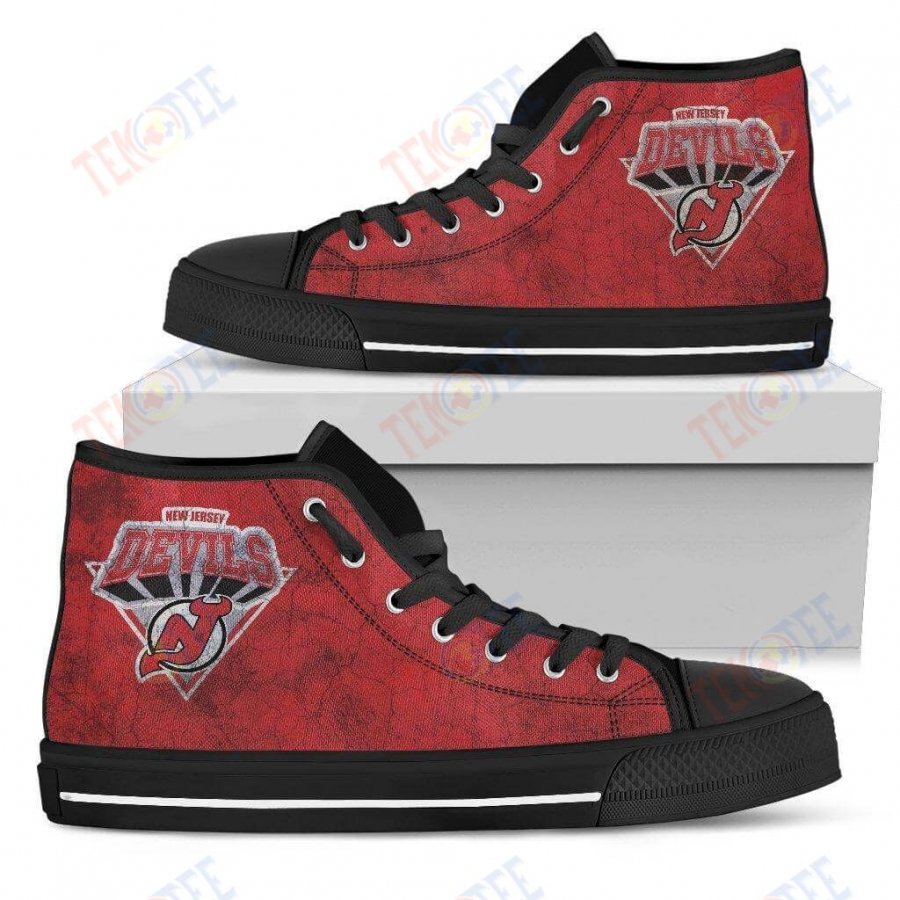 Mens Womens New Jersey Devils High Top Shoes 3D Simple Logo Shoes TMT131