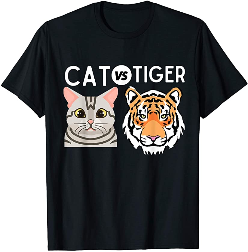 Cat vs Tiger Meme Tee T-Shirt