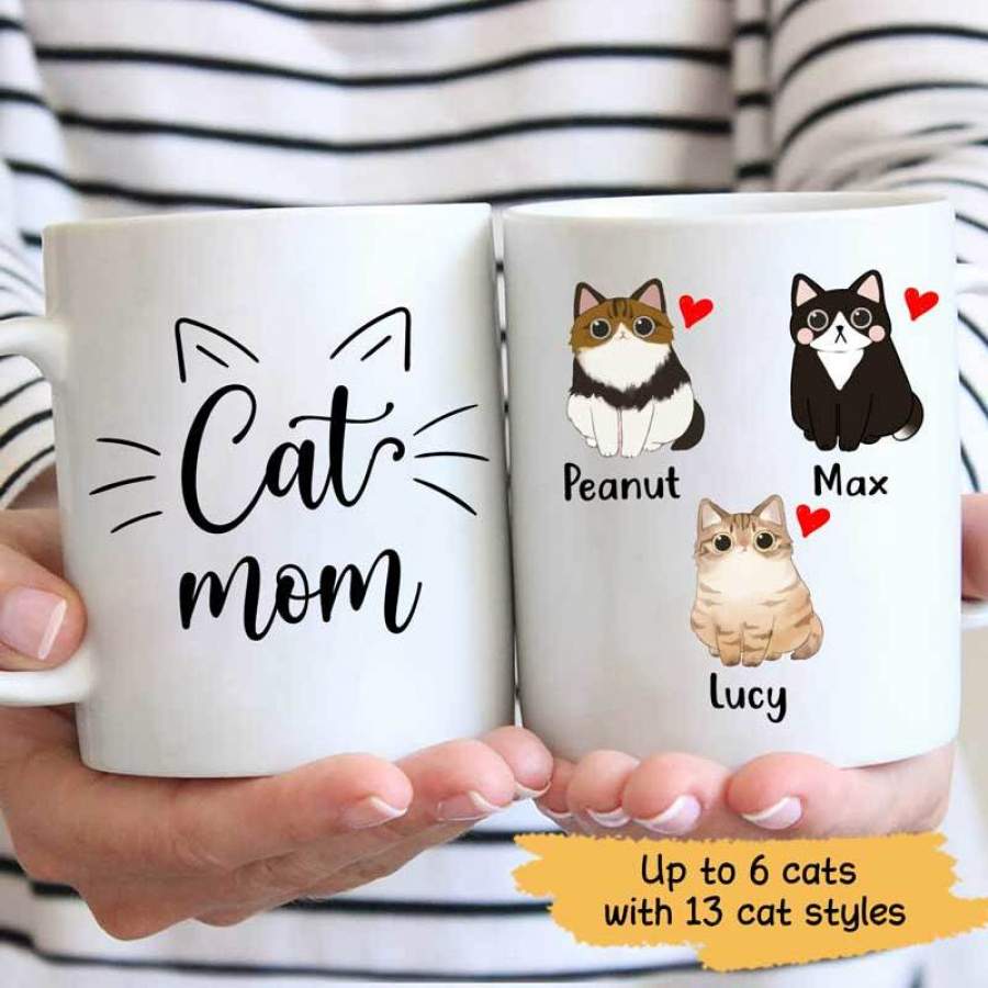 Cat Mom Fat Cat Personalized Cat Mom Coffee Mug