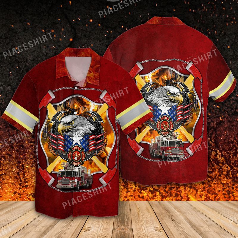 American Firefighter Proud Cool 3D Full Print Hawaiian Shirt